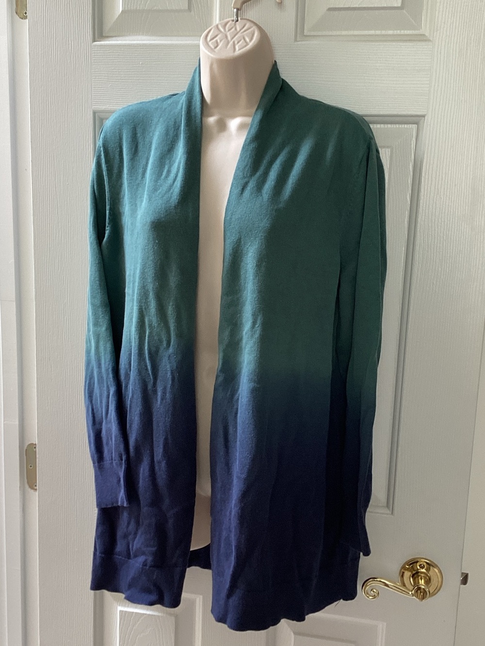 Belle by Kim Gravel ombré cardigan Relaxed Coastal Nautical Boho L